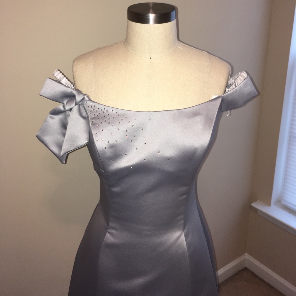 Jessica McClintock Bow & Crystal Bridesmaid Dress